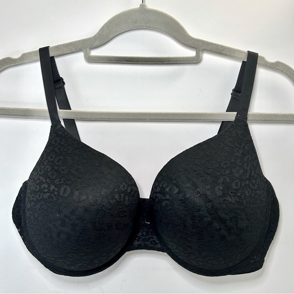 PINK Victoria’s Secret Wear Everywhere Push-Up Black Adjustable Strap Bra 36DD
